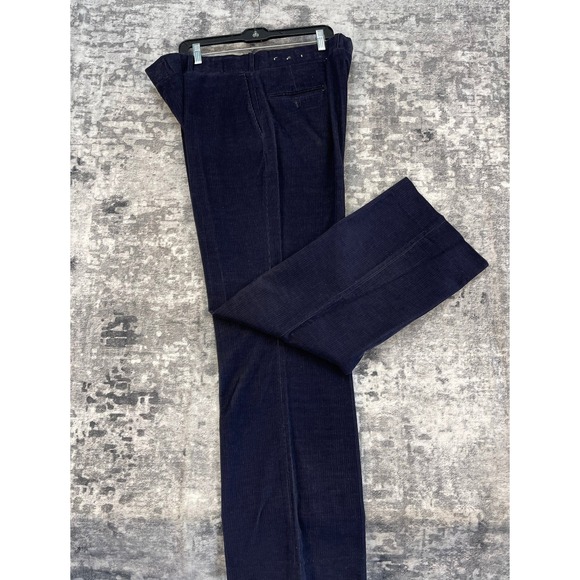 Retro Vtg 3 Piece Navy Blue Corduroy Suit 44R Blazer 40x32 Pants - Picture 2 of 12